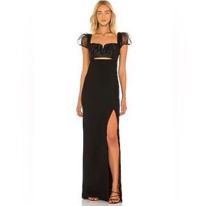 Likely New Julie Cut Out Front Slit Gown In Black Size 2